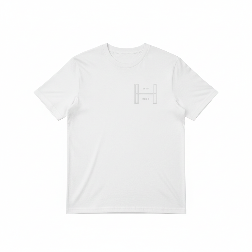 Professional white t-shirt with H design
