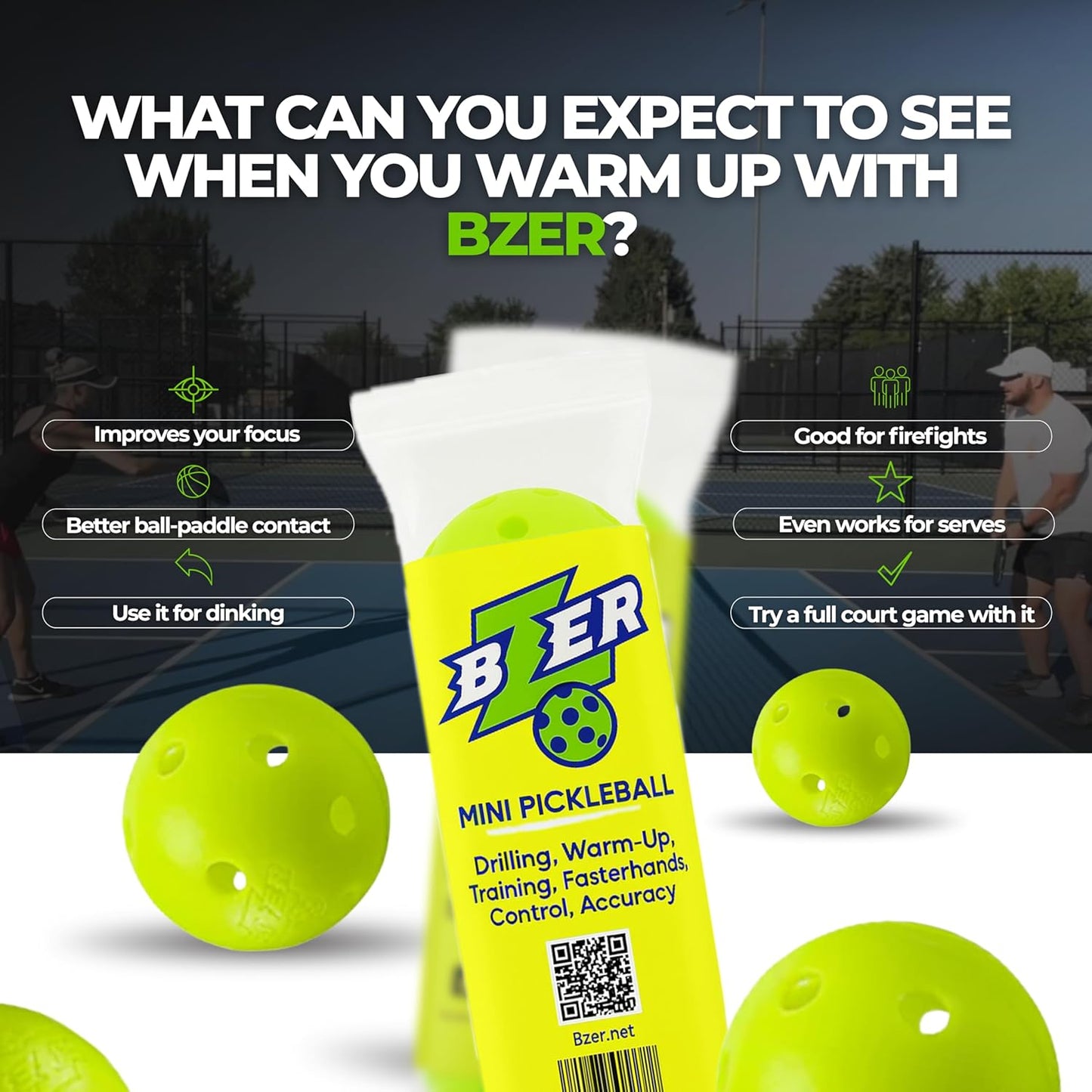 bZer Training Pickleballs (Sleeve of 3)