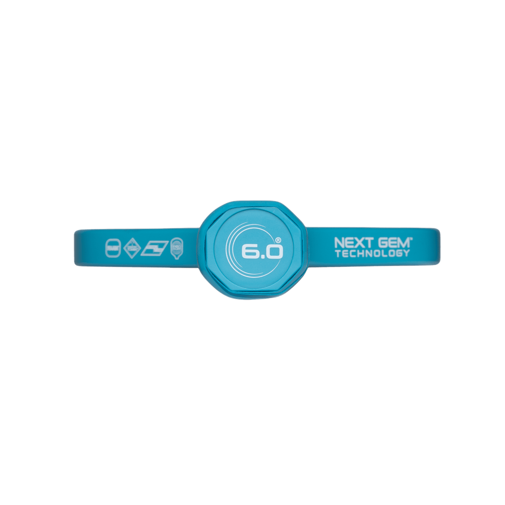 Six Zero Coral Hybrid Blue Pickleball Paddle - reverse/bottom view