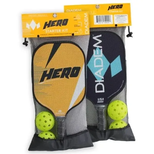Pack de démarrage Diadem HERO : 2 raquettes et 2 balles avec sac en filet