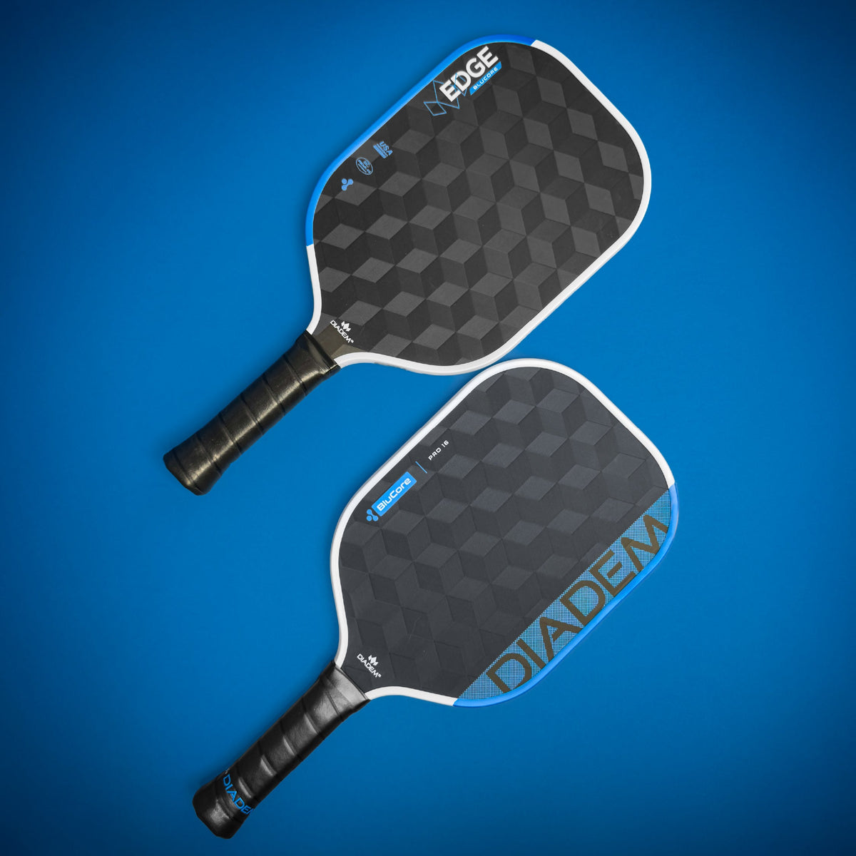 Diadem Edge Blucore Pro pickleball paddle in blue