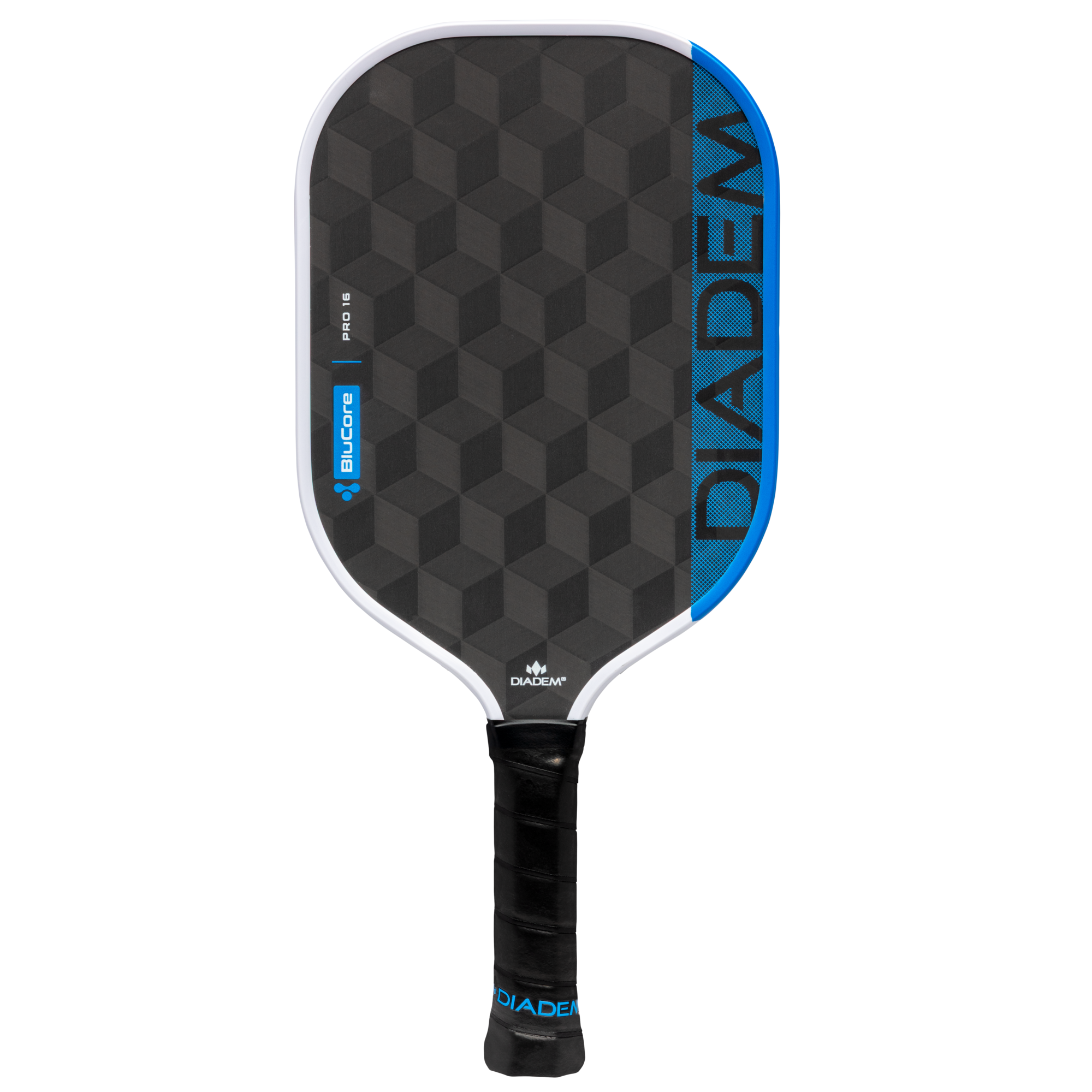 Diadem Edge Blucore Pro 16mm pickleball paddle, front view