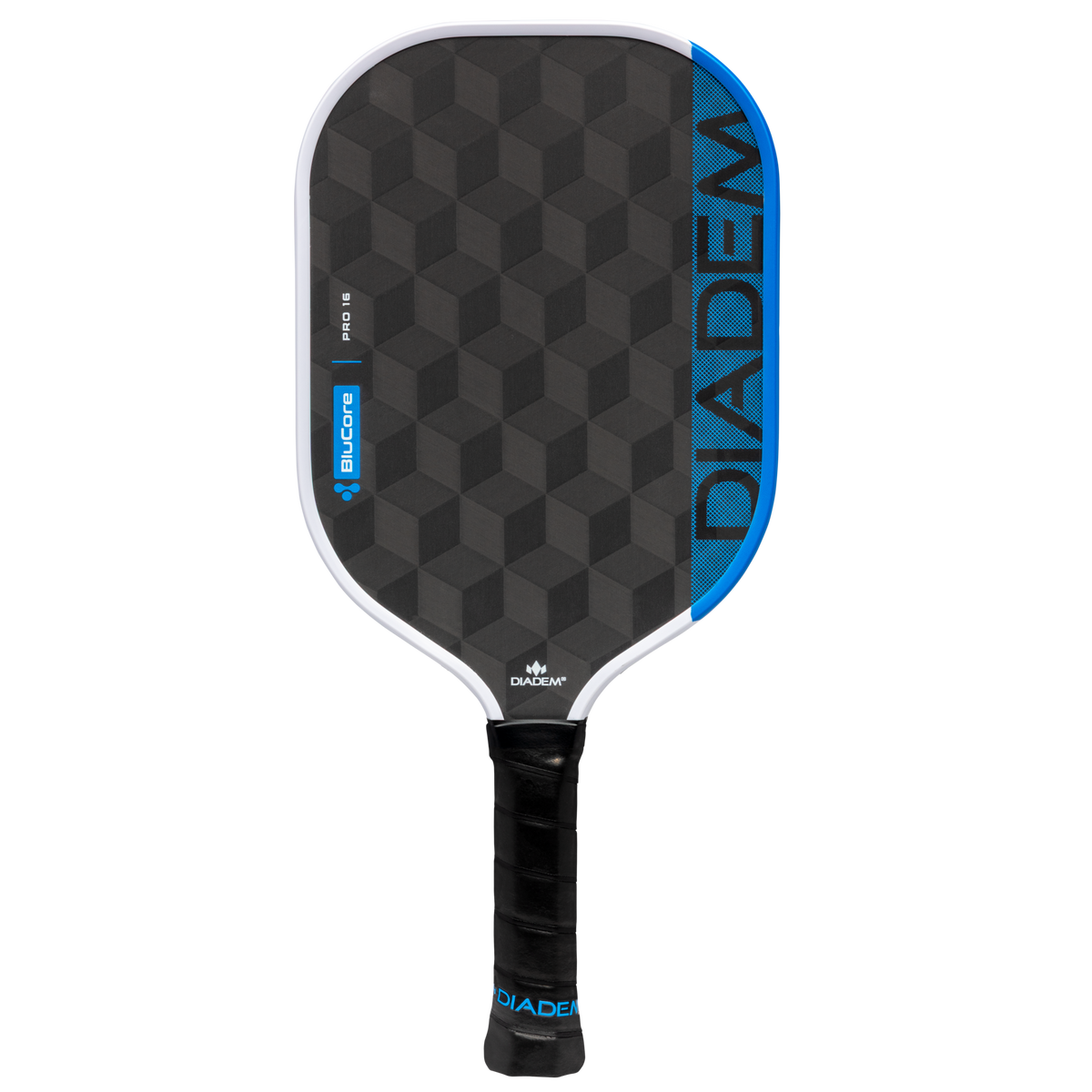 Diadem Edge Blucore Pro 16mm pickleball paddle, front view