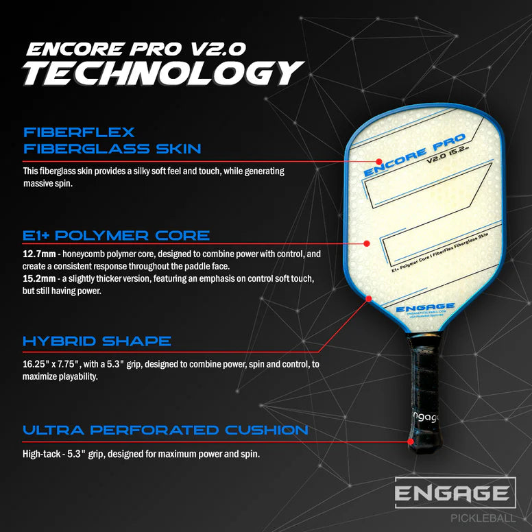 Encore Pro5 Engage Encore Pro V.20 Pickleball Paddle – UK Pickleball Shop