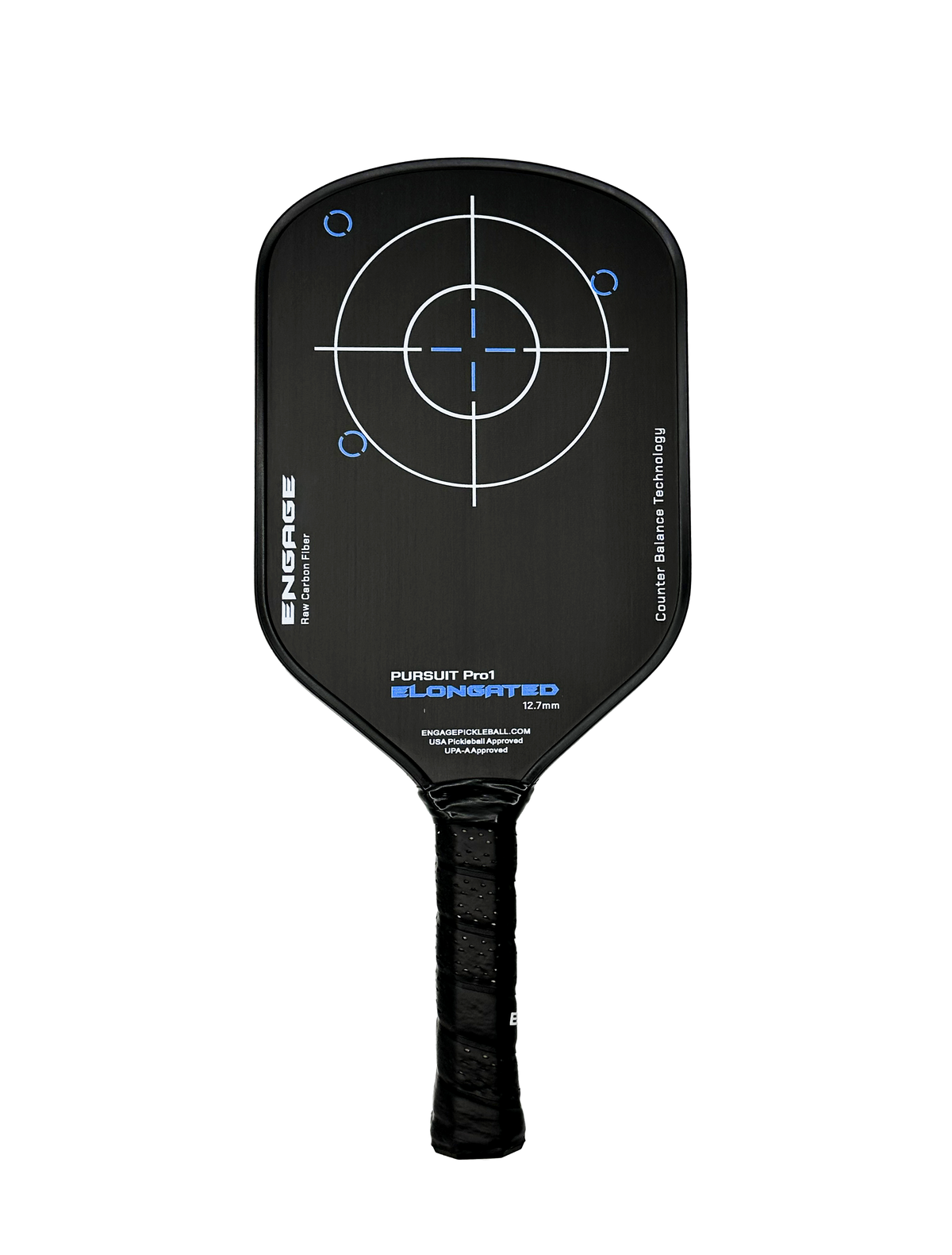 Engage Pursuit Pro1 Elongated 12.7mm Blue Pickleball Paddle - front