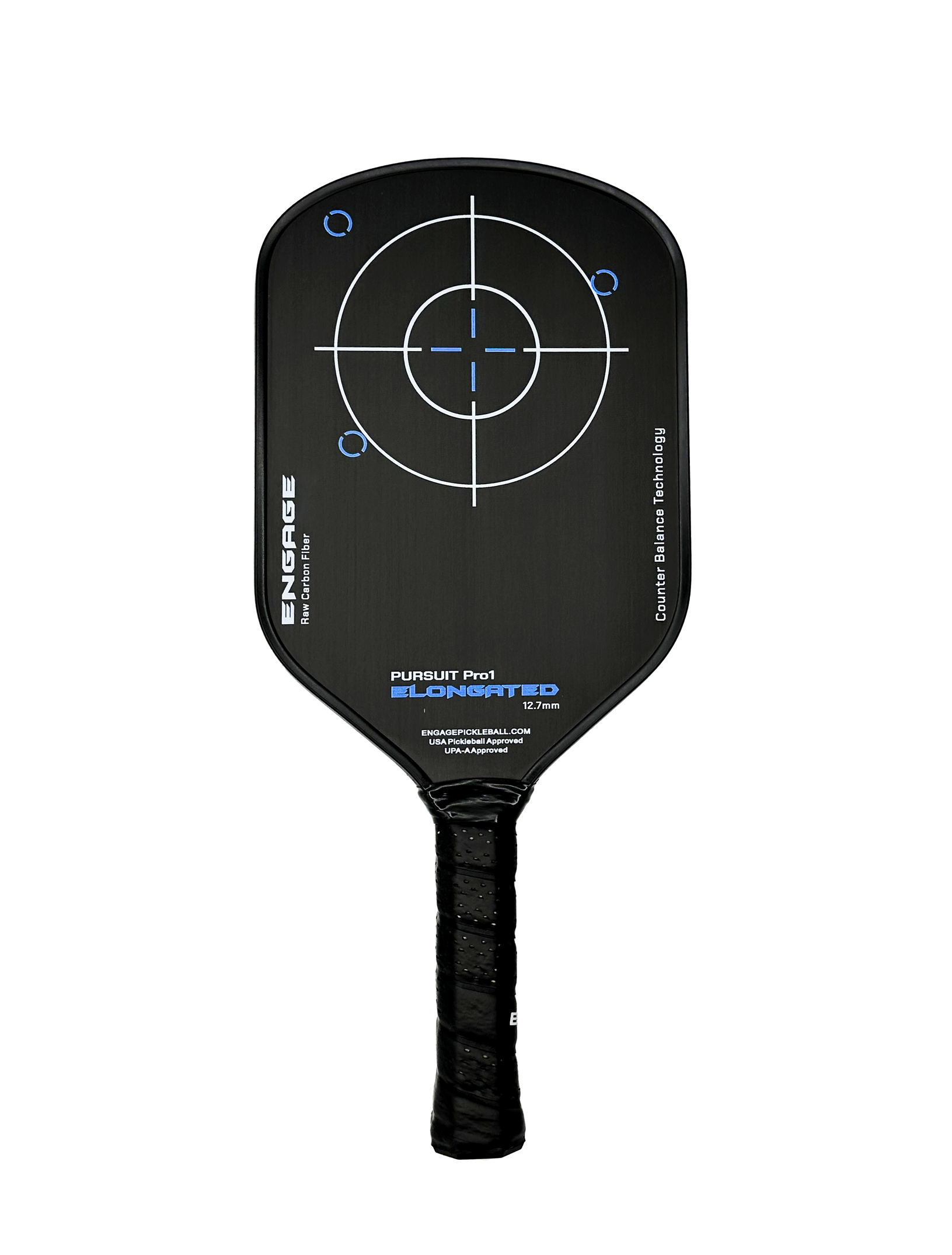 Engage Pursuit Pro1 Elongated 12.7mm Blue Pickleball Paddle - front
