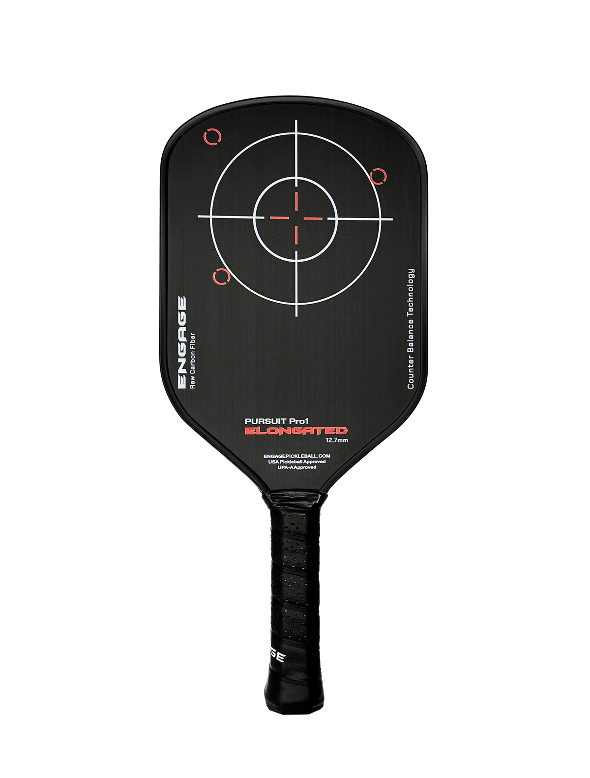 Engage Pursuit Pro1 Elongated 12.7mm Red Pickleball Paddle - front