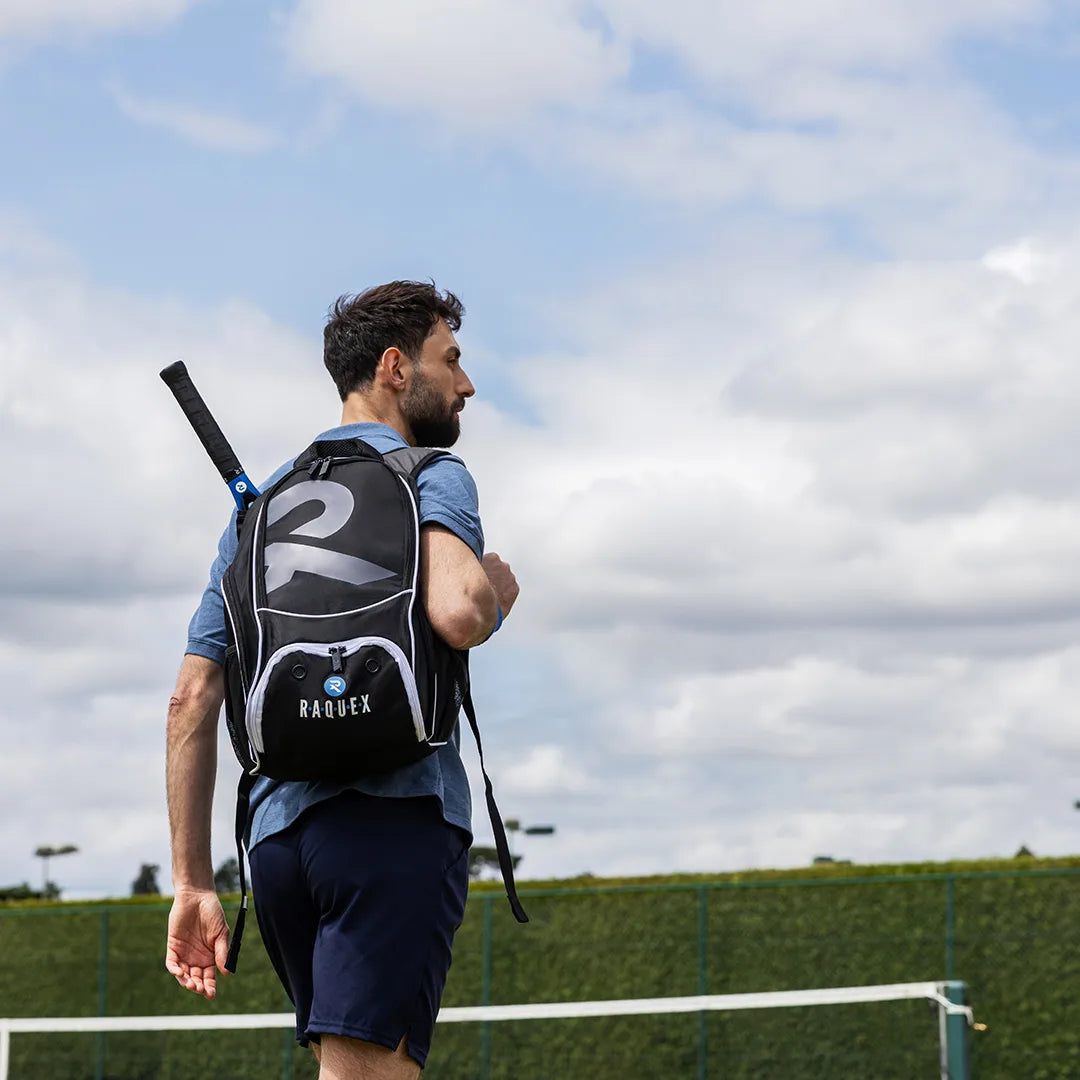 Raquex Racquet Backpack - worn on model