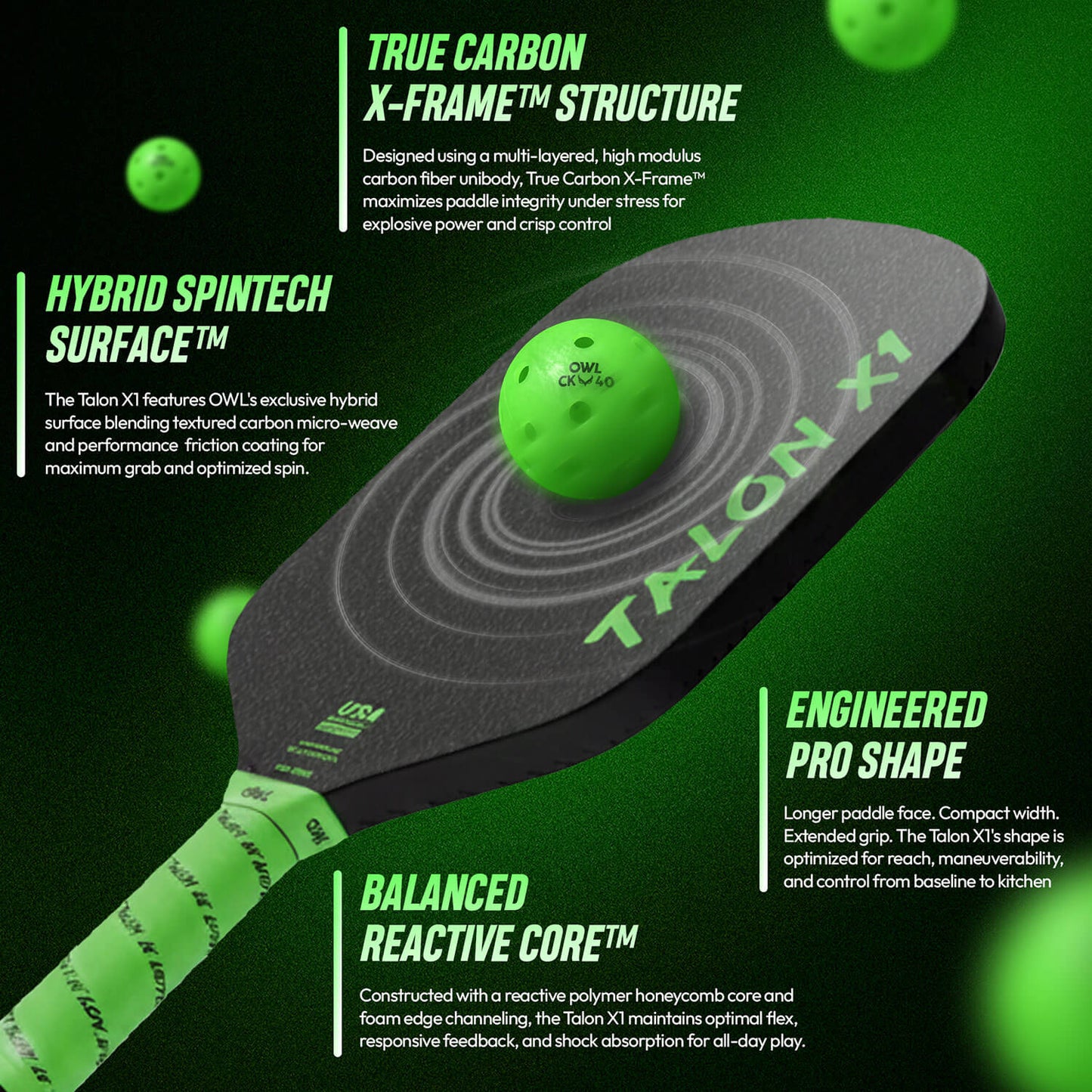 OWL Talon X1 Eclipse Green Paddle