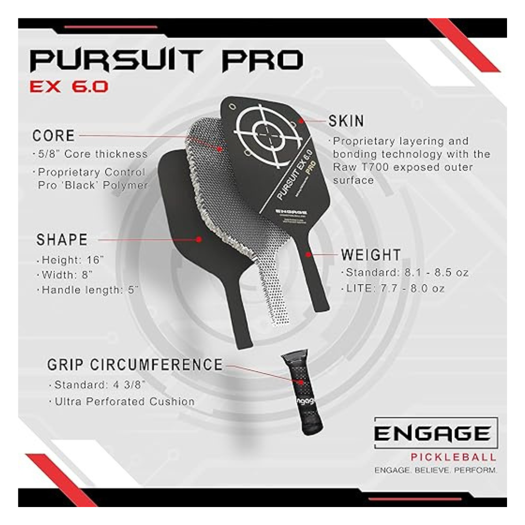 Engage Pursuit Pro EX Graphite Paddle: 6.0