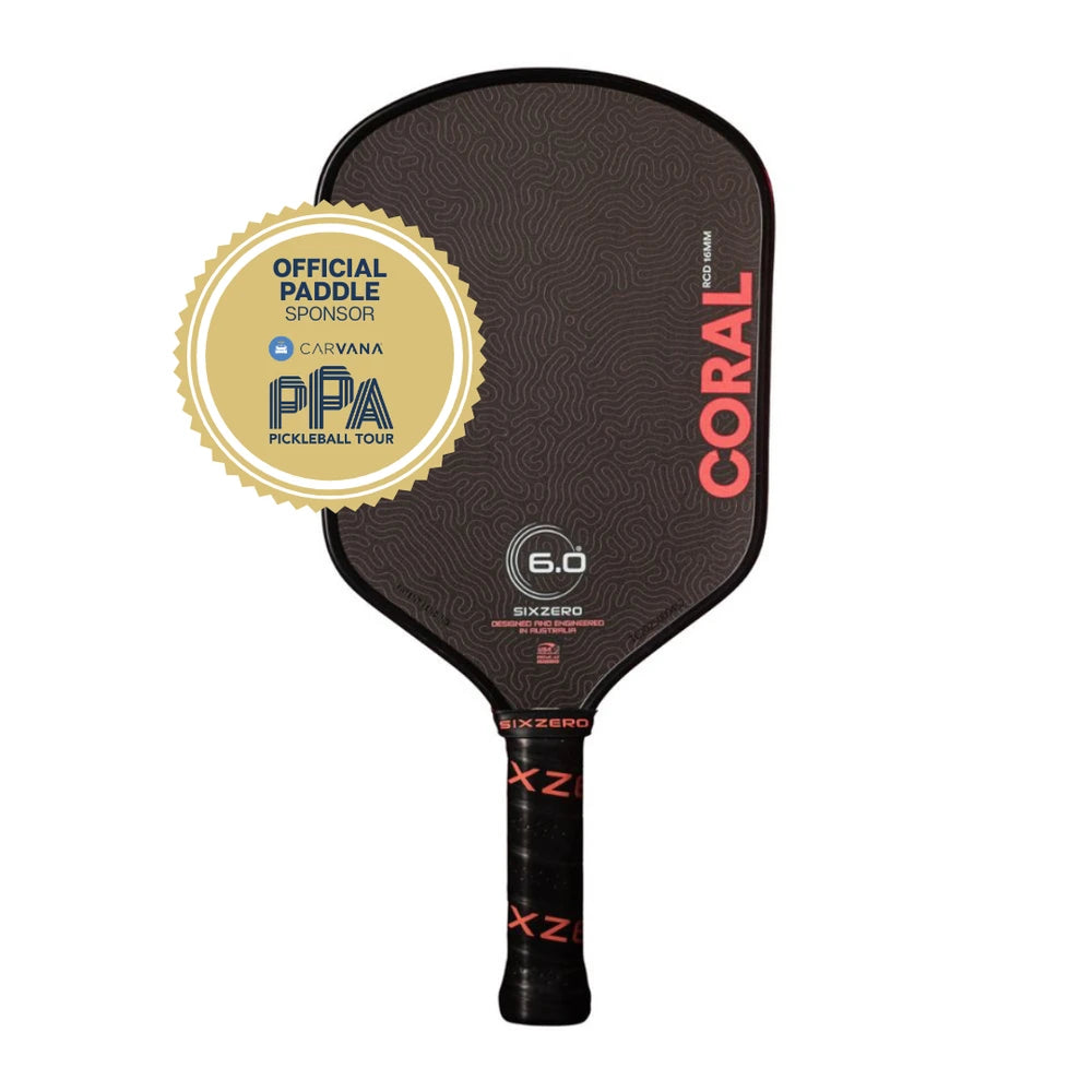 Six Zero Coral Hybrid Pink/Black Pickleball Paddle